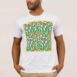 Lebendiges Farbmuster mit Blättern T-Shirt