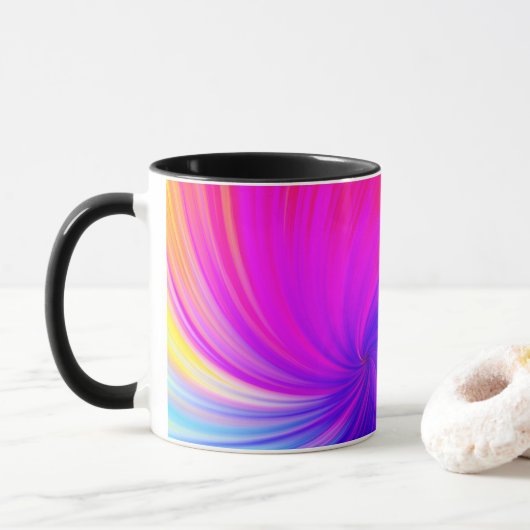 Lebendiges Farbmuster Tasse (Mit Donut)