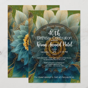 Lebendiges Feld Florales Mandala Einladung