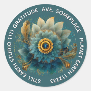 Lebendiges Feld Mandala Runder Aufkleber
