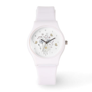Lebendiges Feld mit Wildblumen Armbanduhr