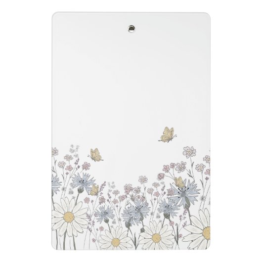 Lebendiges Feld mit Wildblumen  Mini Klemmbrett (Rückseite)