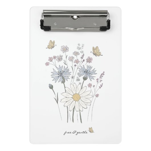 Lebendiges Feld mit Wildblumen  Mini Klemmbrett (Vorderseite)