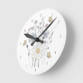 Lebendiges Feld mit Wildblumen  Runde Wanduhr (Winkel)