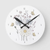 Lebendiges Feld mit Wildblumen  Runde Wanduhr (Vorderseite)