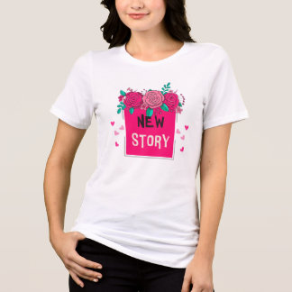Lebendiges Floral 'Neue Geschichte' T-Shirt - Roma Tri-Blend Shirt
