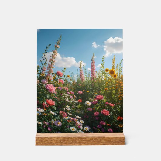 Lebendiges florales Acryl-Schild Acrylschild (Vorderseite)