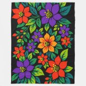 Lebendiges florales Design mit farbenfrohen Blüten Fleecedecke (Vorderseite)
