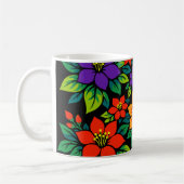 Lebendiges florales Design mit farbenfrohen Blüten Kaffeetasse (Links)