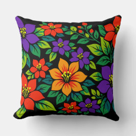 Lebendiges florales Design mit farbenfrohen Blüten Kissen