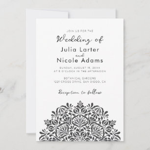 Lebendiges florales Duftvergnügen Mandala-Hochzeit Einladung