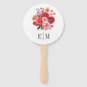 Lebendiges Florales Hochzeitsprogramm Fächer (Vorderseite)