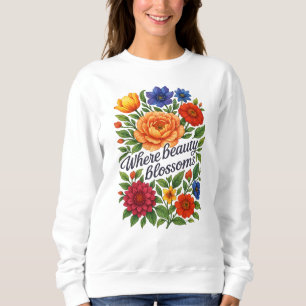 Lebendiges Florales Kunst-Sweatshirt für Frauen Sweatshirt