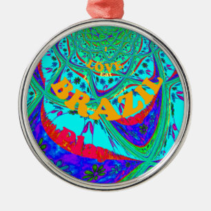 Lebendiges florales Muster: Brasilianischer Tribut Ornament Aus Metall