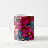 Lebendiges florales Muster Kaffeetasse (Vorderseite Links)