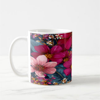 Lebendiges florales Muster Kaffeetasse
