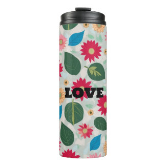 Lebendiges florales Nahtlosmuster - Fröhlich Thermosbecher