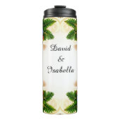 Lebendiges florales Rahmendesign Thermosbecher (Vorderseite)