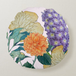 Lebendiges florales Rundkissen Rundes Kissen