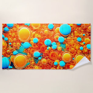Lebendiges Fluid-Blasendesign Strandtuch