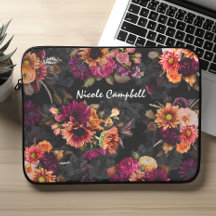 Lebendiges Fuchsia-Orange-Blumenmonogramm-Design