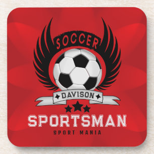 Lebendiges Fußball-Logo Sportige Geburtstagsgesc Getränkeuntersetzer
