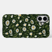 Lebendiges Gänseblümchenmuster mit üppigen grünen Case-Mate iPhone Hülle (Rückseite (Horizontal))