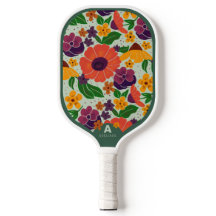 Lebendiges Garten-Blumenmuster-Pickleball-Paddle