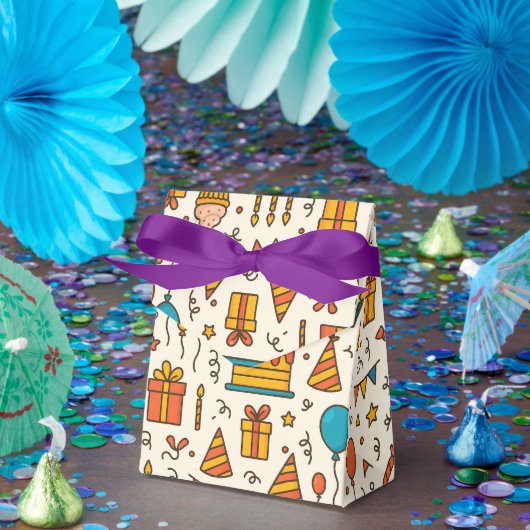Lebendiges Geburtstagsfeier Nahtloses Muster Geschenkschachtel (Party)