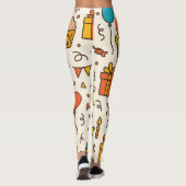 Lebendiges Geburtstagsfeier Nahtloses Muster Leggings (Rückseite)