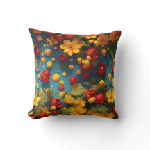 Lebendiges Gelb- und Rot-Blumenmuster-Design