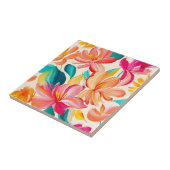 Lebendiges gemaltes Blumenmuster Fliese (Seite)