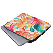 Lebendiges gemaltes Blumenmuster Laptopschutzhülle (Vorne Knopf)