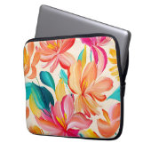 Lebendiges gemaltes Blumenmuster Laptopschutzhülle (Vorderseite Links)