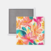 Lebendiges gemaltes Blumenmuster Magnet (Vorderseite/Rückseite)