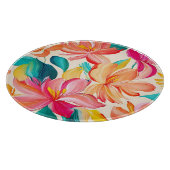 Lebendiges gemaltes Blumenmuster Schneidebrett (Ecke)