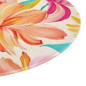 Lebendiges gemaltes Blumenmuster Schneidebrett (Ecke)