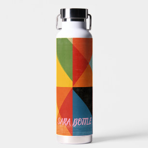 Lebendiges geometrisches Abstrakt - Personalisiert Trinkflasche