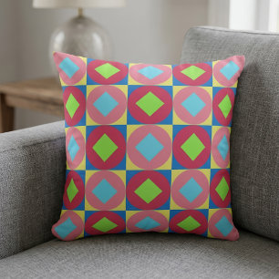 Lebendiges geometrisches abstraktes psychedelische kissen