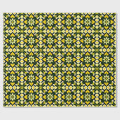 Lebendiges geometrisches Blumendesign Geschenkpapier (Flach)