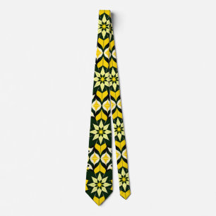 Lebendiges geometrisches Blumendesign Krawatte