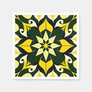 Lebendiges geometrisches Blumendesign Serviette