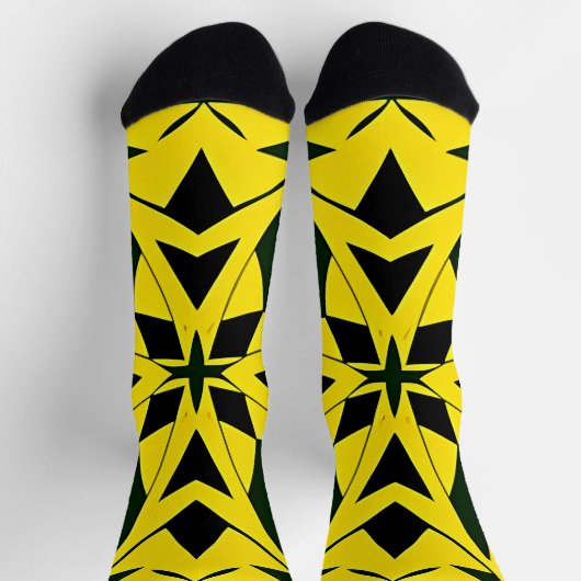 Lebendiges geometrisches Blumendesign Socken (Oben)