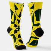 Lebendiges geometrisches Blumendesign Socken (Gewinkelt)