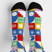 Lebendiges geometrisches Design  Socken (Oben)