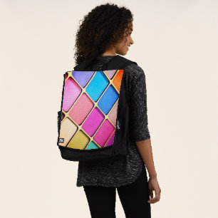 Lebendiges geometrisches Farbmuster Rucksack