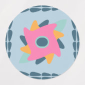 Lebendiges geometrisches Fliesendesign Etiketten (Design 2)