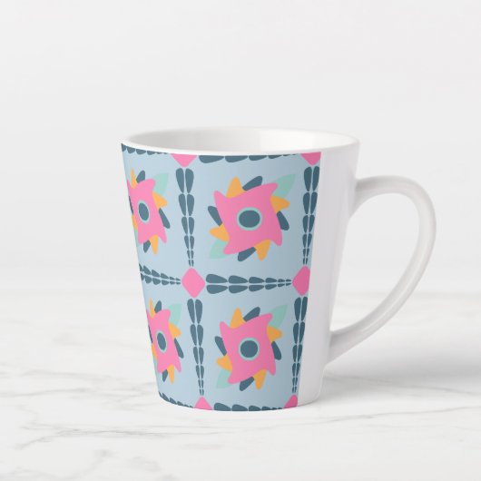Lebendiges geometrisches Fliesendesign Milchtasse (Rechts)