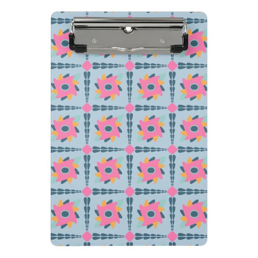 Lebendiges geometrisches Fliesendesign Mini Klemmbrett (Vorderseite)