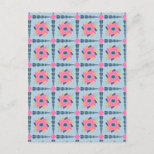 Lebendiges geometrisches Fliesendesign Postkarte
